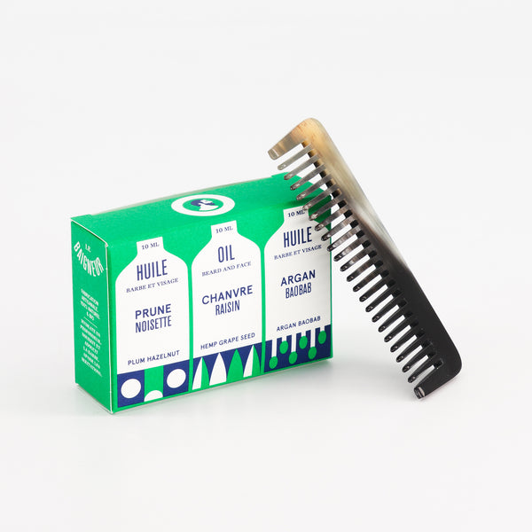 PACK 3 MINI-HUILES + PEIGNE EN CORNE