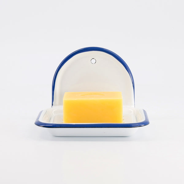 PORTE-SAVON MURAL BLANC BLEU