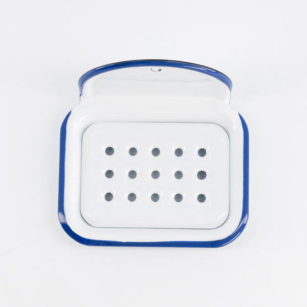 PORTE-SAVON MURAL BLANC BLEU